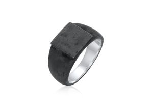 4050878659349 - Siegelring KUZZOI Herren Rechteckig Klassik 925 Silber Fingerringe Gr 54 mm Silber 925 (Sterlingsilber) schwarz Herren Fingerringe