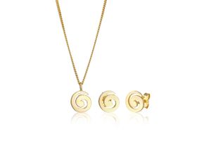 4050878662653 - Schmuckset ELLI Spirale Verspielt Basic Set 925 Silber Schmuck-Sets Gr OneSize goldfarben (gold) Damen Schmucksets