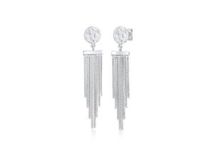 4050878663650 - Paar Ohrstecker ELLI Stecker Plättchen Ketten Look Stylisch 925 Silber Ohrringe Gr OneSize ohne Stein Silber 925 (Sterlingsilber) silberfarben (silber) Damen Ohrstecker