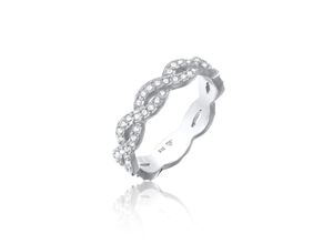 4050878665418 - Fingerring ELLI Infinity Kristalle Unendlichkeit Liebe 925 Silber Fingerringe Gr 52 mm mit Steinen Silber 925 (Sterlingsilber) 4 mm silberfarben (silber weiß) Damen Fingerringe