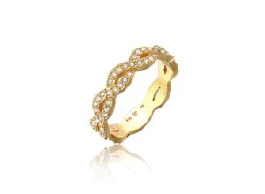 4050878665456 - Fingerring ELLI Infinity Kristalle Unendlichkeit Liebe 925 Silber Fingerringe Gr 52 mm mit Steinen Silber 925 (Sterlingsilber) 4 mm goldfarben (gold weiß) Damen Fingerringe