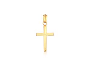 4050878666736 - Ketten-Anhänger KUZZOI Kreuz Modern 925 Silber Schmuckanhänger Gr OneSize ohne Stein Silber 925 (Sterlingsilber) goldfarben (gold goldfarben) Herren