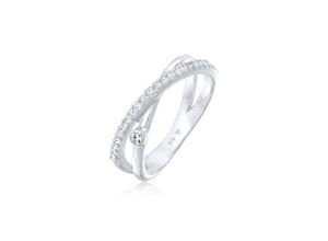 4050878666996 - Fingerring ELLI Wickelring X Kristalle Glamour 925 Silber Fingerringe Gr 52 mm mit Steinen Silber 925 (Sterlingsilber) 3 mm silberfarben (silber weiß) Damen