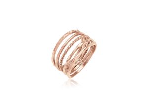 4050878673871 - Ring-Set ELLI Stapelring Stacking Boho Set (5 tlg) Silber Fingerringe Gr 50 mm ohne Stein Silber 925 (Sterlingsilber) rosegold Damen Fingerringe