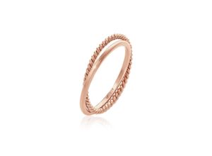 4050878674106 - Fingerring ELLI Wickelring Klassik Fein Gedreht 925 Silber Fingerringe Gr 50 mm ohne Stein Silber 925 (Sterlingsilber) rosegold Damen Fingerringe