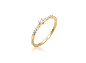 4050878685539 - Verlobungsring ELLI DIAMONDS Geo Microsetting Diamant (011 ct) 585 Gelbgold Fingerringe Gr 50 mm 0022 carat ct P1 = bei 10-facher Vergrößerung erkennbare Einschlüsse Gelbgold 585 1 mm goldfarben (gold weiß) Damen Verlobungsringe