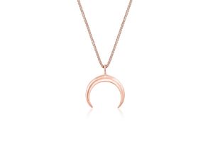 4050878732424 - Kette mit Anhänger ELLI Kette Halbmond Fein 925 Silber Halsketten Gr 55 Silber 925 (Sterlingsilber) Länge 45 cm rosegold Damen Halsschmuck