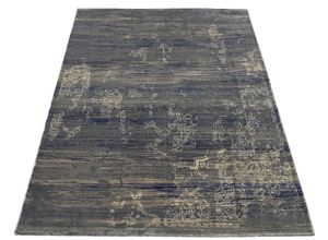 4051011701680 - Teppich MUSTERRING WAVE KONTURA Teppiche Gr B L 140 cm x 200 cm 9 mm 1 St grau (grau blau) Esszimmerteppiche exlcusive MUSTERRING DELUXE COLLECTION kuscheliges Microfaser Garn