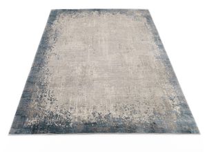 4051011799465 - Teppich WK WOHNEN BORDER Teppiche Gr B L 240 cm x 300 cm 8 mm 1 St blau (türkis) Esszimmerteppiche hochwertiger Viskoseanteil samtweiche Oberfläche mit 3 D Effekt