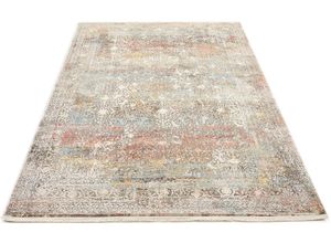 4051011849412 - Teppich DIE TEPPICHMARKE BESTSELLER CAVA Teppiche Gr B L 240 cm x 240 cm 8 mm 1 St bunt (multi) Fransenteppich Orientalische Muster Glanz Viskose mit Fransen Hoch Tief Struktur Vintage Wohnzimmer