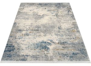 4051011849573 - Teppich DIE TEPPICHMARKE ELEMENTS VITA Teppiche Gr B L 140 cm x 200 cm 8 mm 1 St blau (graublau) Esszimmerteppiche