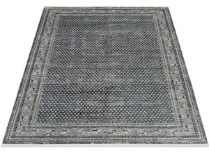 4051011852320 - Teppich DIE TEPPICHMARKE BESTSELLER MIRI Teppiche Gr B L 240 cm x 300 cm 8 mm 1 St grau (dunkelgrau) Fransenteppich Esszimmerteppiche Vintage Optik mit feinem Glanz und feinen Fransen Wohnzimmer