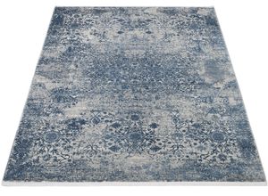 4051011855574 - Teppich MUSTERRING BOSTON Teppiche Gr B L 140 cm x 200 cm 8 mm 1 St blau Fransenteppich Esszimmerteppiche exclusive MUSTERRING DELUXE COLLECTION hochwertig gekettelt Fransen