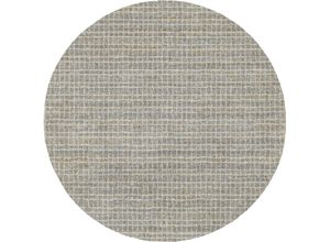 4051011857431 - Teppich DIE TEPPICHMARKE NEW VILLA GEO Teppiche Gr Ø 200 cm 20 mm 1 St grau (grau creme) Esszimmerteppiche fein kariertes Design Wohnzimmer