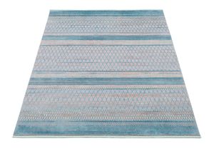 4051011882730 - Teppich DIE TEPPICHMARKE FARBEN MASTER Teppiche Gr B L 120 cm x 170 cm 8 mm 1 St blau (türkis grau) Esszimmerteppiche Klassisches Muster eingefasst in 3-D-Optik