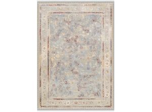 4051011911119 - Teppich DIE TEPPICHMARKE MYSTIC LIMITED Teppiche Gr B L 300 cm x 400 cm 7 mm 1 St bunt (grau multicolor) Esszimmerteppiche florale Muster in 3D-Optik maschinell gewebt Viskose