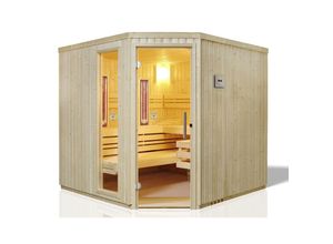 4051077956482 - Sauna Safir Complete Fichte Multifunktionssauna mit Infrarotstrahler 214x214 cm - Infraworld