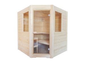 4051077980616 - Basic Corner Massivsauna aus Fichte Saunakabine ca 195x187x204 cm - Sentiotec