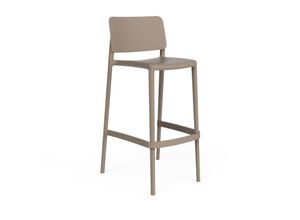 4051077990905 - One To Sit Barstuhl Sera weiß schwarz grau taupe Barhocker stapelbar taupe