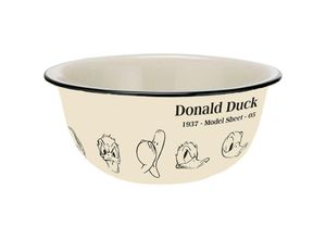 4051112148995 - Donald Duck Müslischale Model Sheet Vintage weiß schwarz bedruckt 100 % Keramik Fassungsvermögen ca 600 ml