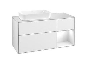 4051202591519 - Villeroy und Boch Finion Waschtischunterschrank G281GFGF 120cm Abdeckplatte white matt Emotion Regal rechts Glossy white lacquer Glossy white lacquer