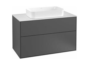 4051202600839 - Villeroy und Boch Finion Waschtischunterschrank G23100 1000x603x501mm mit LED- Beleuchtung Abdeckplatte White Matt Farbe Black Matt Lacquer