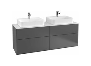 4051202603540 - Villeroy und Boch Finion Waschtischunterschrank G18200 1600x603x501mm mit led- Beleuchtung Abdeckplatte Black Matt Farbe White Matt Lacquer