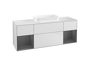 4051202633851 - Villeroy und Boch Finion Waschtischunterschrank G331GKMT 160cm Abdeckplatte white matt Emotion Regale Anthracite matt lacquer White matt lacquer