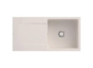 4051202736798 - Villeroy&boch - Villeroy&Boch Spülbecken mit Abtropffläche links Siluet 60 flat Crema 980x490mm inkl Ablaufgarnitur mit Handbetätigung