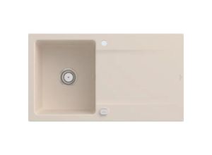 4051202747343 - Villeroy&boch - Villeroy&Boch Spülbecken inkl Ablaufgarnitur mit Excenterbetätigung Siluet 50 Ivory 90x51cm reversibel