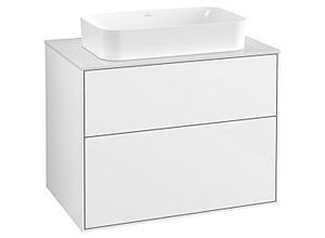 4051202797942 - Villeroy und Boch Finion Waschtischunterschrank F63100GF 80x603x501mm Glass White Matt Glossy white lacquer