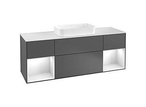 4051202812157 - Villeroy und Boch Finion Waschtischunterschrank F741GFGJ 160x603x501cm Regale Glossy white lacquer Light grey matt