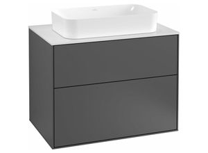 4051202814502 - Villeroy und Boch Finion Waschtischunterschrank F63200 800x603x501mm Abdeckplatte Black Matt Farbe Peony - G63200HB