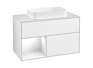 4051202814748 - Villeroy und Boch Finion Waschtischunterschrank G651GFGF 100x603x501cm Regal links Glossy white lacquer Glossy white lacquer