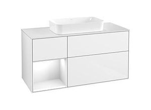 4051202823740 - Villeroy und Boch Finion Waschtischunterschrank G701GFGF 120x603x501cm Regal rechts Glossy white lacquer Glossy white lacquer