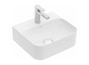 4051202842901 - Villeroy und Boch Handwaschbecken Finion 43644C 430x390mmverdeckter Überlauf 1 Hahnloch Unterseite geschliffen Farbe Stone White Ceramic Plus