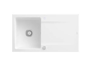 4051202946241 - Villeroy&boch - Villeroy&Boch Spülbecken inkl Ablaufgarnitur mit Excenterbetätigung Siluet 50 Stone White 90x51cm reversibel