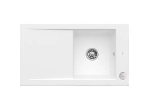 4051202947873 - Villeroy&boch - Villeroy&Boch Spülbecken mit Abtropffläche links Timeline 50 Stone White 900x510mm inkl Ablaufgarnitur mit Excenterbetätigung