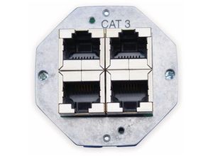 4051204002044 - Einsatz für Datendose KOMOS 500 8(4) CAT3 4x RJ-45