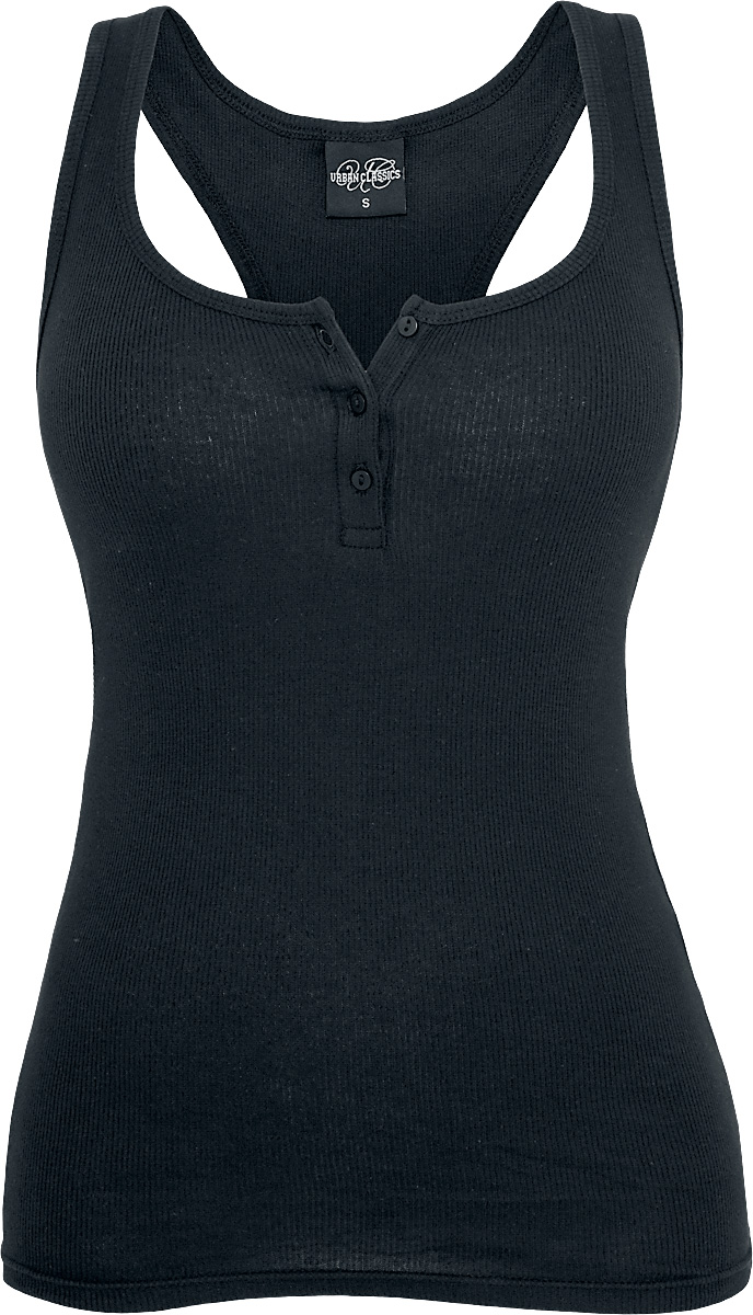 4051243027084 - Ladies Button Tanktop Top schwarz in L