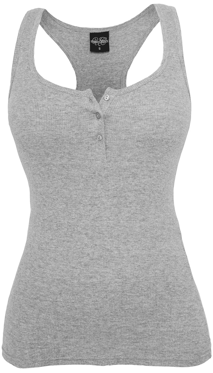 4051243027152 - Ladies Button Tanktop Top grau in XS