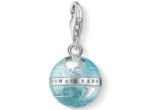 4051245019841 - Charm-Einhänger THOMAS SABO Weltkugel 0754-007-1 Charms bunt (silberfarben blau) Damen Charms Anhänger