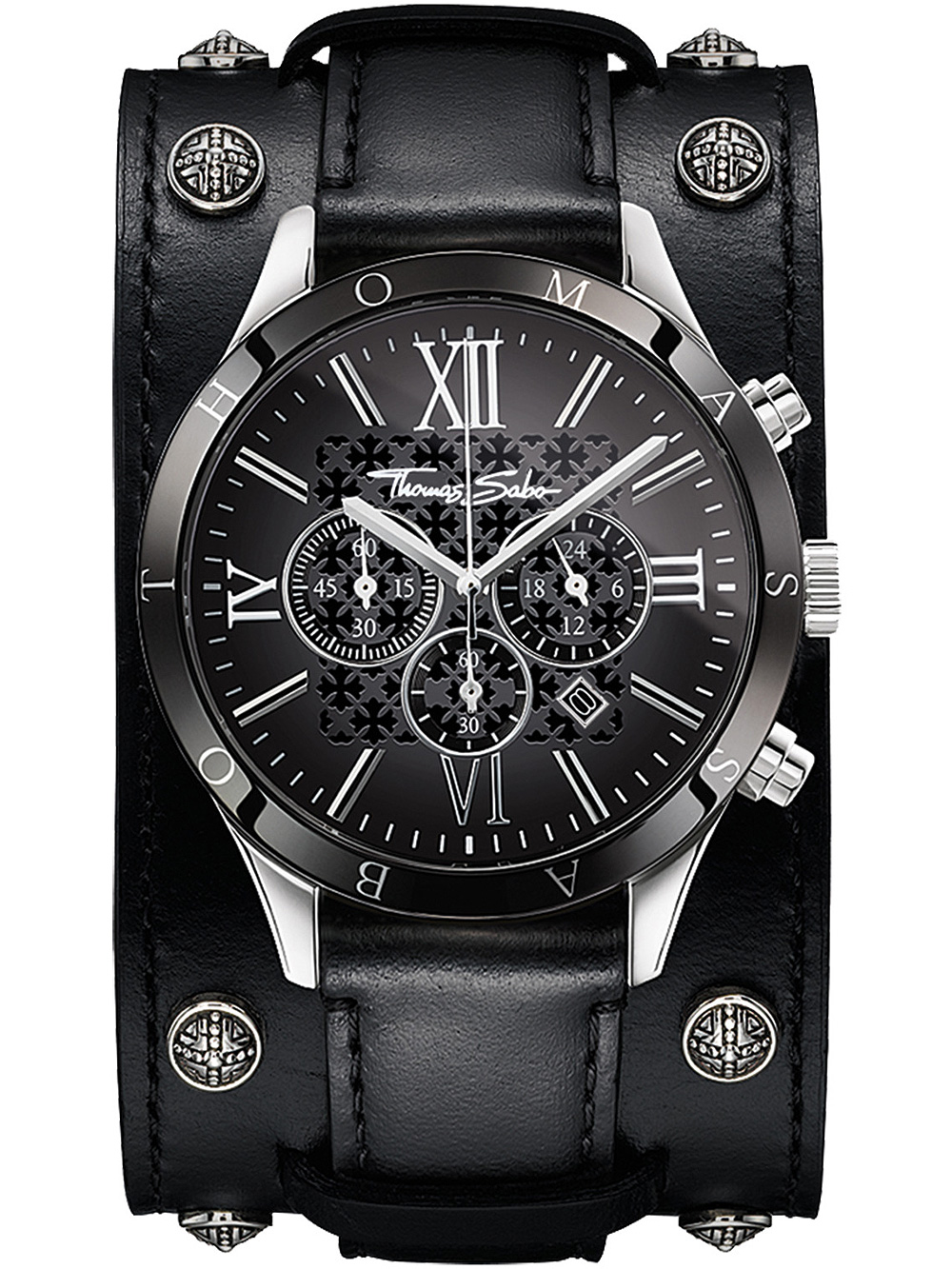 4051245054408 - Chronograph THOMAS SABO REBEL ICON Armbanduhren schwarz Herren Quarzuhren ideal auch als Geschenk Quarzuhr Damen Herren Armbanduhr