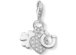 4051245059809 - Charm-Einhänger THOMAS SABO Glück 0870-051-14 Charms bunt (silberfarben weiß weiß) Damen Charms Anhänger mit Zirkonia (synth)