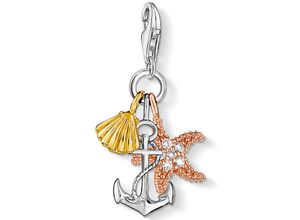 4051245078855 - Charm-Einhänger THOMAS SABO Sommer  Strand 0919-425-14 Charms rosegold (silberfarben roségoldfarben gelbgoldfarben weiß weiß) Damen Charms Anhänger mit Zirkonia (synth)