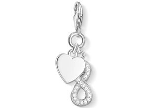 4051245176599 - Charm-Einhänger THOMAS SABO Herz mit Infinity 1248-051-14 Charms bunt (silberfarben weiß weiß) Damen Charms Anhänger mit Zirkonia (synth)