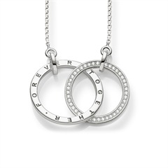 4051245226454 - Kette mit Anhänger THOMAS SABO TOGETHER FOREVER  KE1489-051-14-L60V Halsketten Gr 60 Silber 925 (Sterlingsilber) bunt (silberfarben weiß weiß) Damen Ketten mit Anhänger Zirkonia (synth)