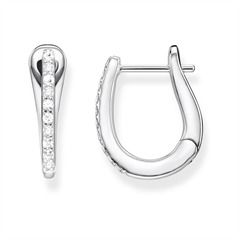 4051245364484 - Paar Creolen THOMAS SABO Classic CR629-051-14 Ohrringe Gr Silber 925 (Sterlingsilber) bunt (silberfarben weiß kristallweiß) Damen Creolen mit Zirkonia (synth)