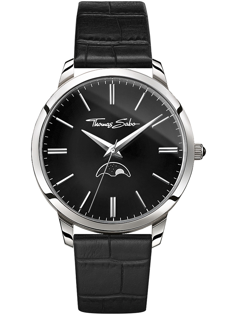 4051245394955 - Herrenuhr THOMAS SABO Herrenquarzuhr Rebel Spirit Moonphase WA0325-218-203-42 schwarz