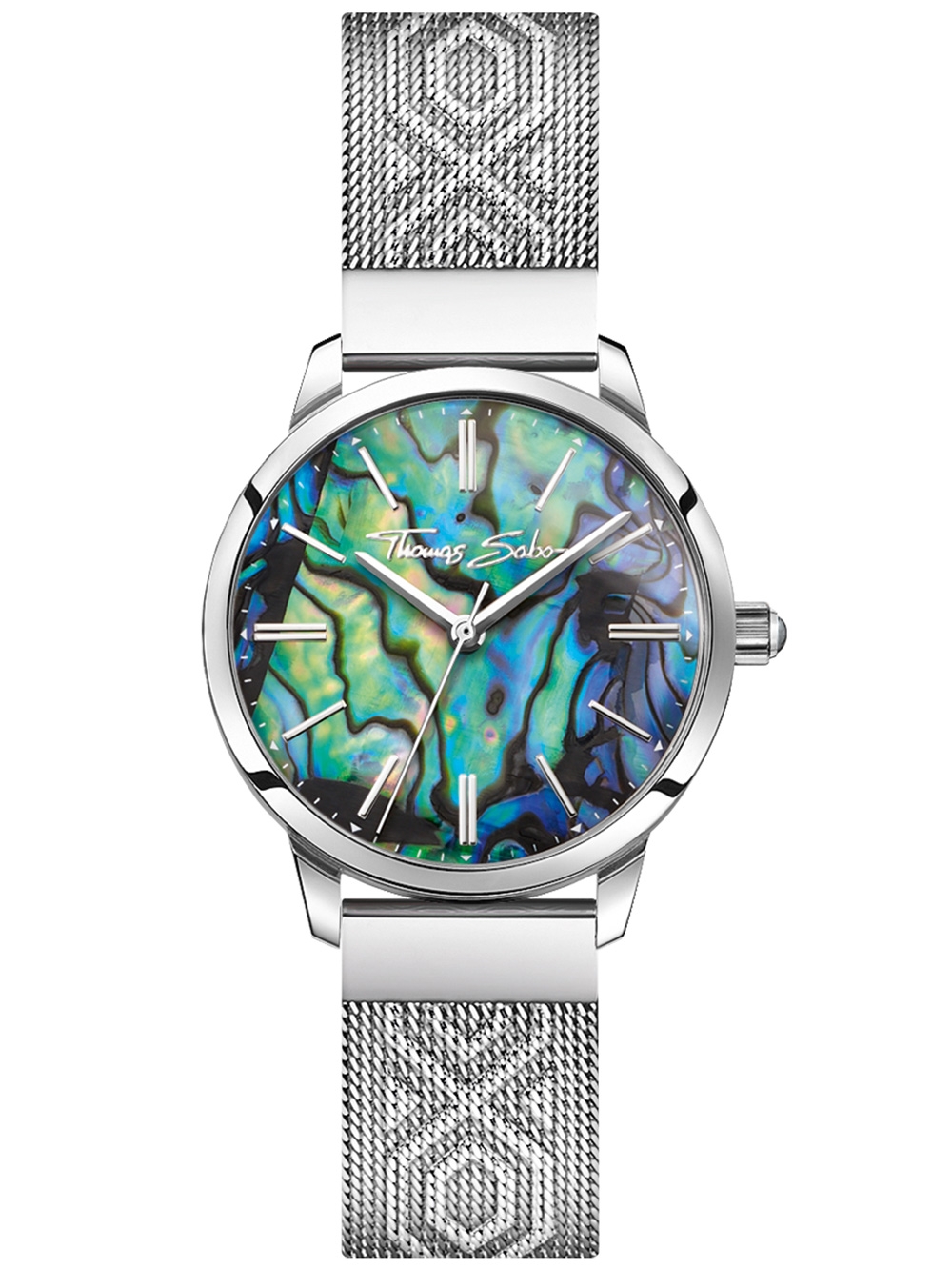 4051245430035 - Quarzuhr THOMAS SABO ARIZONA SPIRIT ABALONE Armbanduhren silberfarben Damen Quarzuhren Armbanduhr Damenuhr Hämatit-Stein auf der Krone Abalone-Perlmutt